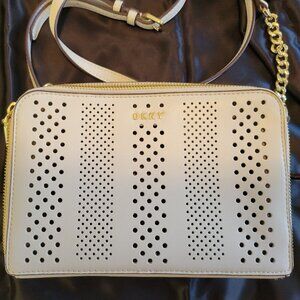 DKNY Ivory Leather Crossbody Purse